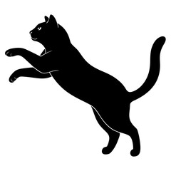 black cat silhouette, cat vector illustration, pet vector art, cats silhouette, black cat vector icon, eps, cartoon black cat