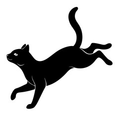 black cat silhouette, cat vector illustration, pet vector art, cats silhouette, black cat vector icon, eps, cartoon black cat