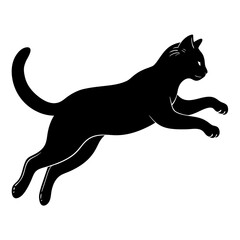 black cat silhouette, cat vector illustration, pet vector art, cats silhouette, black cat vector icon, eps, cartoon black cat