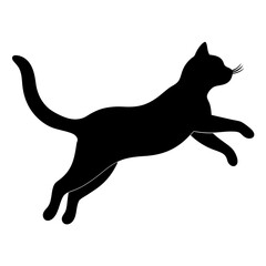 black cat silhouette, cat vector illustration, pet vector art, cats silhouette, black cat vector icon, eps, cartoon black cat
