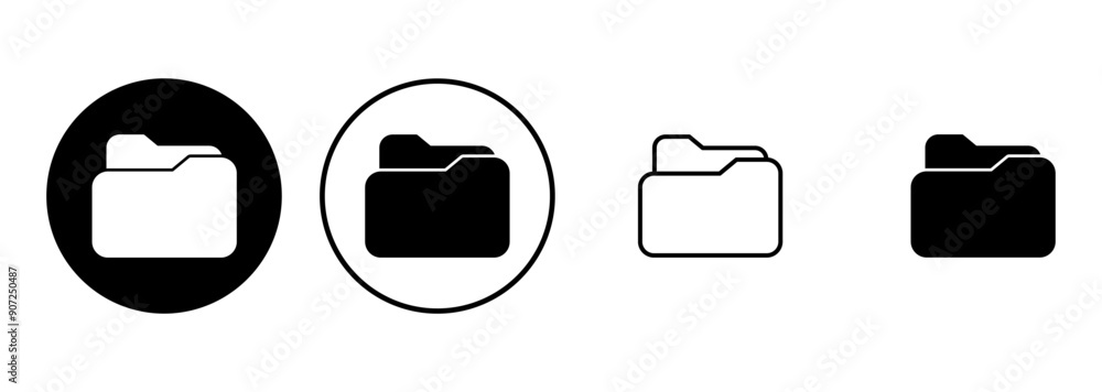 Poster folder icon set. folder vector icons