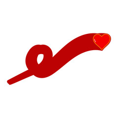 Decorative heart with trail