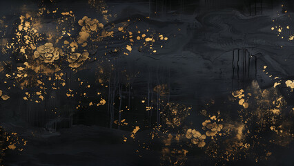 Exquisite Black Lacquer Hydrangea Painting