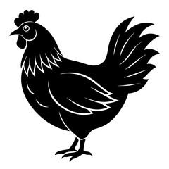 chicken isolated on white, chicken vector illustration, pet vector art, chicken silhouette, rooster  vector icon, eps, baby hen
