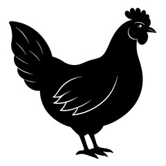 chicken isolated on white, chicken vector illustration, pet vector art, chicken silhouette, rooster  vector icon, eps, baby hen