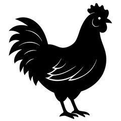 chicken isolated on white, chicken vector illustration, pet vector art, chicken silhouette, rooster  vector icon, eps, baby hen
