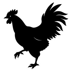 chicken isolated on white, chicken vector illustration, pet vector art, chicken silhouette, rooster  vector icon, eps, baby hen