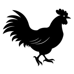 chicken isolated on white, chicken vector illustration, pet vector art, chicken silhouette, rooster  vector icon, eps, baby hen