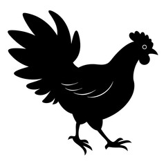 chicken isolated on white, chicken vector illustration, pet vector art, chicken silhouette, rooster  vector icon, eps, baby hen