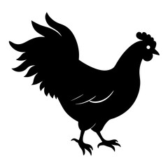 chicken isolated on white, chicken vector illustration, pet vector art, chicken silhouette, rooster  vector icon, eps, baby hen