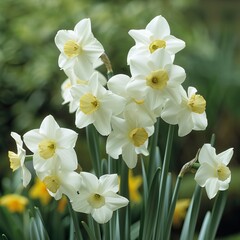 Obraz premium White daffodils (Narcissus papyraceus) in spring