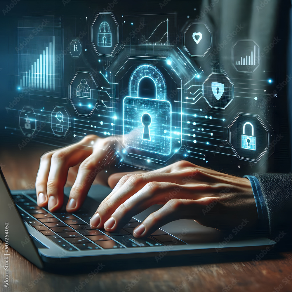 Poster navigating the digital landscape protecting personal data in a connected world