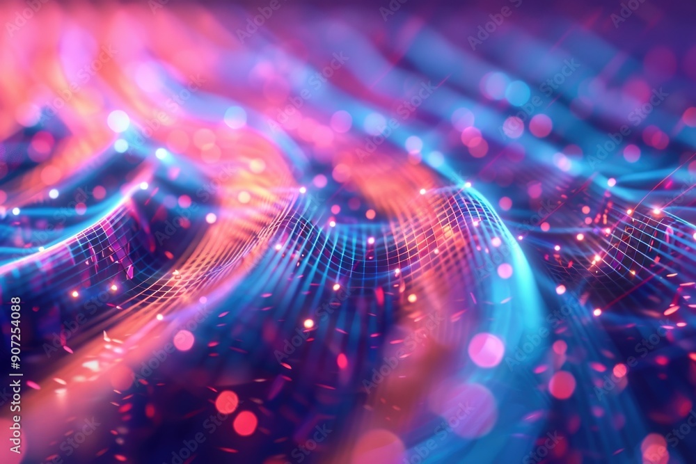 Poster a close-up shot of a vibrant and illuminated background, perfect for adding some visual interest to 