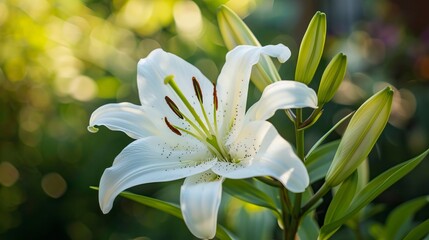 Obraz premium white lily in nature