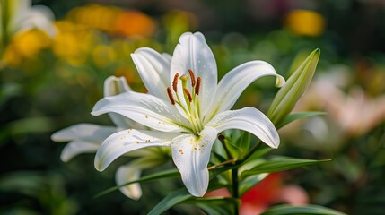 Fototapeta premium white lily in nature