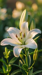 Obraz premium white lily in nature