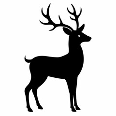 deer illustration, deer vector illustration, pet vector art, deers silhouette, animal vector icon, eps, Cartoon deer