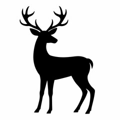 deer illustration, deer vector illustration, pet vector art, deers silhouette, animal vector icon, eps, Cartoon deer