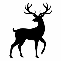 deer illustration, deer vector illustration, pet vector art, deers silhouette, animal vector icon, eps, Cartoon deer