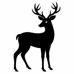 deer illustration, deer vector illustration, pet vector art, deers silhouette, animal vector icon, eps, Cartoon deer