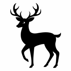 Fototapeta premium deer illustration, deer vector illustration, pet vector art, deers silhouette, animal vector icon, eps, Cartoon deer