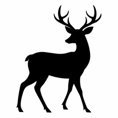 deer illustration, deer vector illustration, pet vector art, deers silhouette, animal vector icon, eps, Cartoon deer