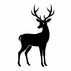 deer illustration, deer vector illustration, pet vector art, deers silhouette, animal vector icon, eps, Cartoon deer