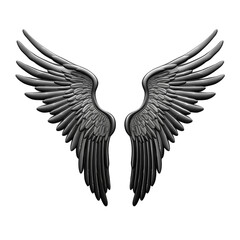 Obraz premium Black Angel Wings Isolated On Transparent Background