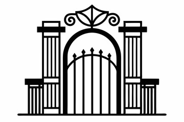 

Gate silhouette vector, Fence Gate Vector illustration
