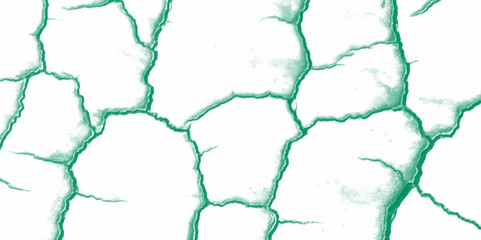 White paint green cracks background. Scratched lines texture. Scratched lines texture. White and green distressed grunge concrete wall pattern for graphic design. Peel paint crack.  