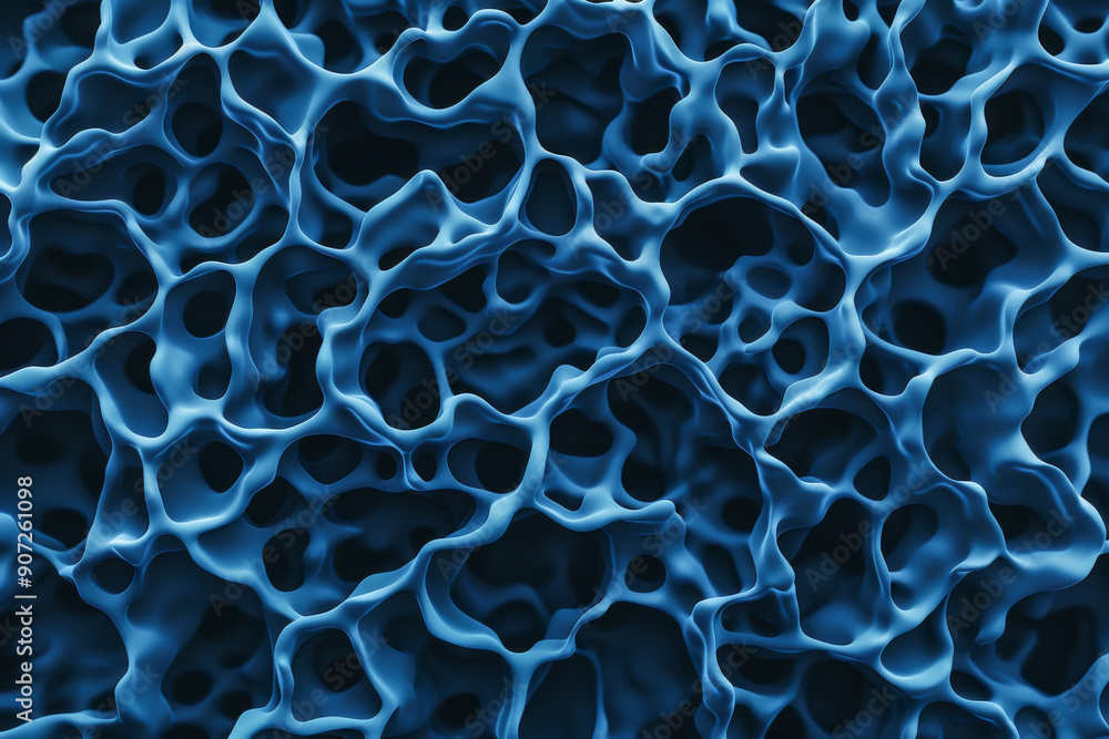 Aufkleber a vibrant blue abstract texture showcasing organic forms and intricate patterns, ideal for backgroun