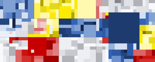 Differently abstract combined colored squares