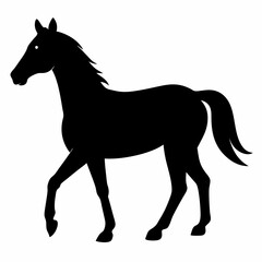 horse silhouette isolated on white, horse vector illustration, pet vector art, horses silhouette, animal vector icon, eps