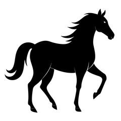 horse silhouette isolated on white, horse vector illustration, pet vector art, horses silhouette, animal vector icon, eps