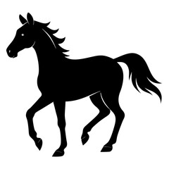 horse silhouette isolated on white, horse vector illustration, pet vector art, horses silhouette, animal vector icon, eps