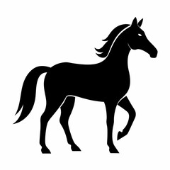 horse silhouette isolated on white, horse vector illustration, pet vector art, horses silhouette, animal vector icon, eps
