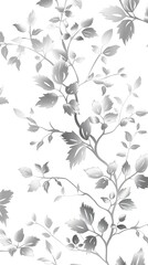 Cute silver floral pattern on a white background 
