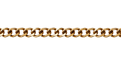 Gold Chain Bracelet Isolated On Transparent Background
