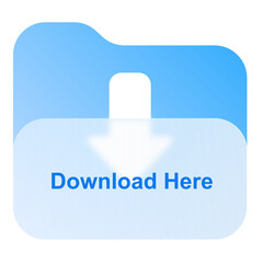 Obraz premium Download Here Widget File Folder Storage Glassmorphism UI Icon Sign and Symbol Design Illustrator Png Svg 