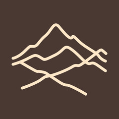 line art mountain minimal logo design vector