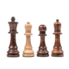 Set Of Wooden Chess Pieces Including King And Queen