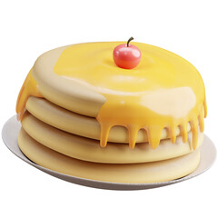 PNG 3D Pancakes icon isolated on a white background