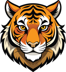Tiger Head Vector Art Illustration. Generative AI