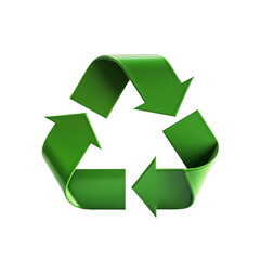 Green Recycling Symbol On A White Background