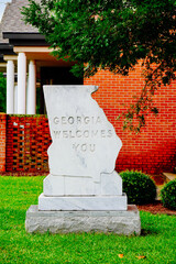 Valdosta, Georgia, USA - 07 19 2024: Georgia state welcome center and highway rest area landscape