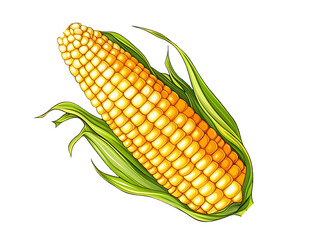 corn isolated at transparent background