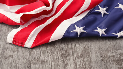 american embroidery flag on the table on labor day