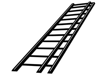 
ladder silhouette, metal ladder vector