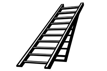 
ladder silhouette, metal ladder vector