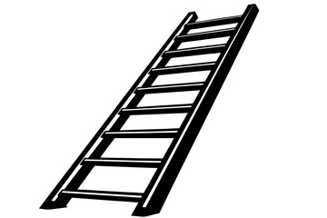 
ladder silhouette, metal ladder vector